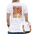 thumbnail image 1 of Dual Print Palm Tree Sunset Womens Print Tshirt Graphic Tees White S-5XL Tops, 1 of 4