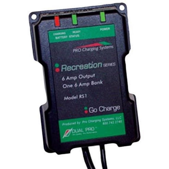 10" Black and Green Outdoor Marine Dual Pro RealPRO Series Battery Charger 6A 1-Bank 12V
