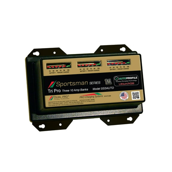 Dual Pro SS3AUTO Battery Charger, Auto Profile 3 Bank 30 Amps