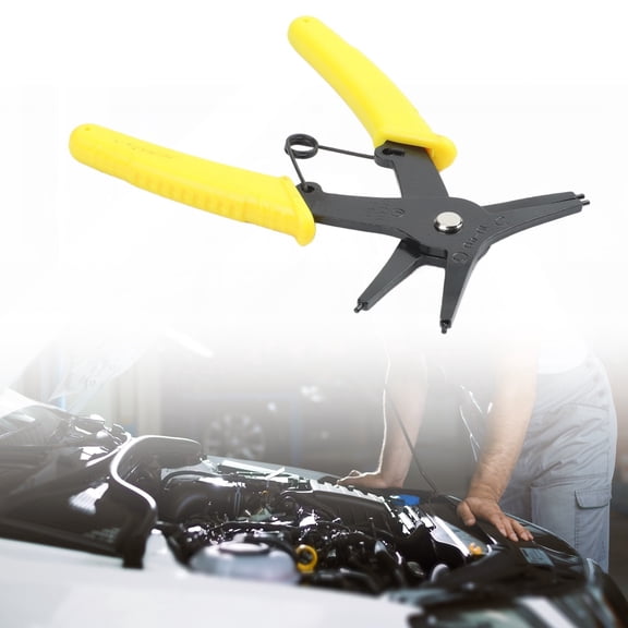 Dual Purpose Circlip Pliers 10-40mm Internal External Snap Ring Retaining Ring Heavy Duty High Carbon Steel Rust Resistant Precision Head Automotive Hand Repair Tool, Yellow(Bulk)