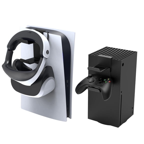 Dual Purpose Controller & Headphone Side Mount for PS5/Xbox Series X (XSX) - Space-Saving Under-Desk Hook, Universal Gaming Accessory for Organized Setup