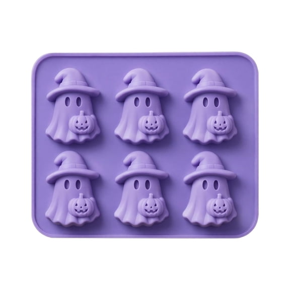Dual Purpose Silicone Ghost Ice & Chocolate Mold, Non-Stick Mini Candy Tray, Dessert Baking Tool for Kitchen Counter, Halloween Party Snack Layout