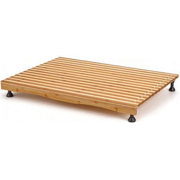 Dual-Purpose Wood Chopping Block with Adjustable for Stovetop and Countertop
