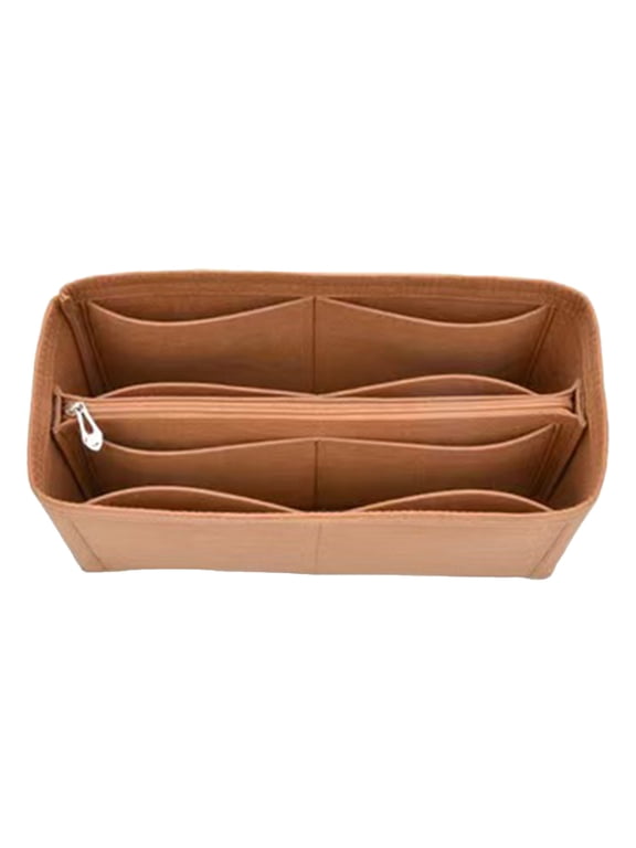 Dual Purse Organizer Insert, 12.6×6.7×2.7 in Tote Bag Organizer Insert, Handbag Organizers, Tote Bag Insert Organizer, Makeup Storage Purse Organizers for Inside Purse for Cosmetics,BW2