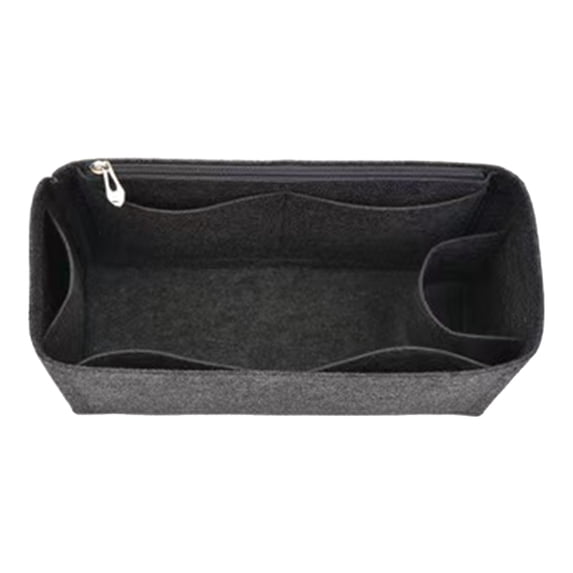 Dual Purse Organizer Insert, 12.6×6.7×2.7 in Tote Bag Organizer Insert, Handbag Organizers, Tote Bag Insert Organizer, Makeup Storage Purse Organizers for Inside Purse for Cosmetics,Grey