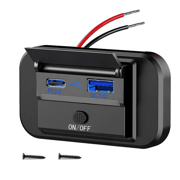 Dual Quick Charge USB QC3.0 and PD3.0 RV USB Outlet 12V USB Charger Car USB Port 12 Volt USB Outlet Socket Accessories