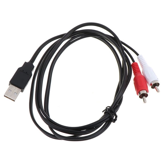 Dual RCA Male to USB Male A Composite Adapter Audio Video Data Extension Cable