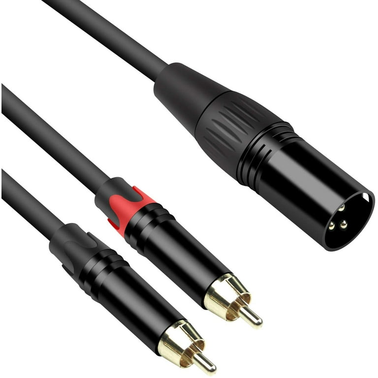 Dual RCA to XLR Male Cable, Unbalanced XLR Y Splitter Patch Cable, 2 Phono  Plug to 1 XLR Y-Cable, Interconnect 