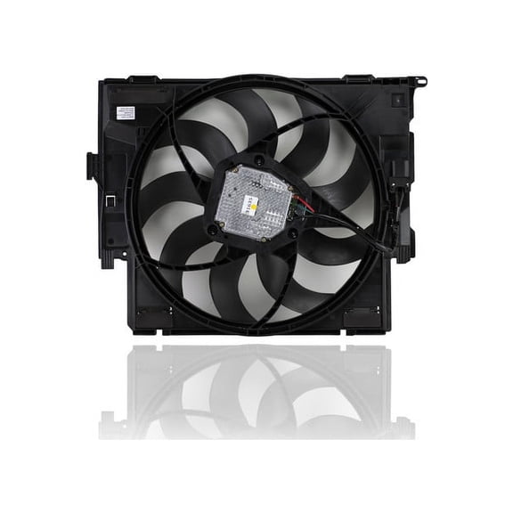 Dual Radiator and Condenser Fan Assembly Compatible/Replacement for '12-18 BMW 320i, 15-15 2-Series Conv 2.0L Turbo Gas, 14-16 2-Series Without SULEV + M-Sport, With Module & Brushless - 17428641963