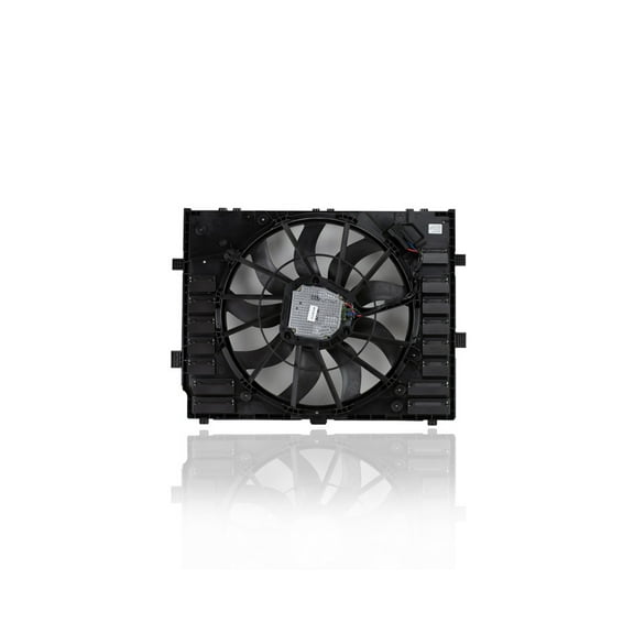 Dual Radiator and Condenser Fan Assembly - Cooling Direct Compatible/Replacement for '11-18 Porsche Cayenne/Hybrid 6/8Cy 3.0td/h/3.6/4.8L With Brushless Motor - 95810606120