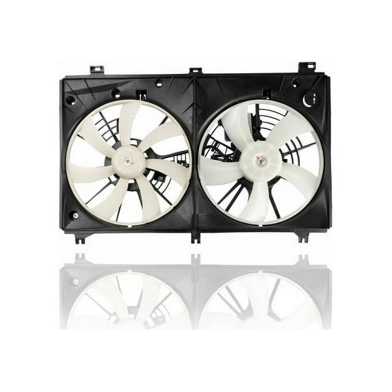 Dual Radiator and Condenser Fan Assembly - Cooling Direct Compatible/Replacement for '15-21 Lexus RC300/350, 16-19 GS350 6Cy/3.5L - With Fan Control Module - 5 / 7 Blade - 1671131630