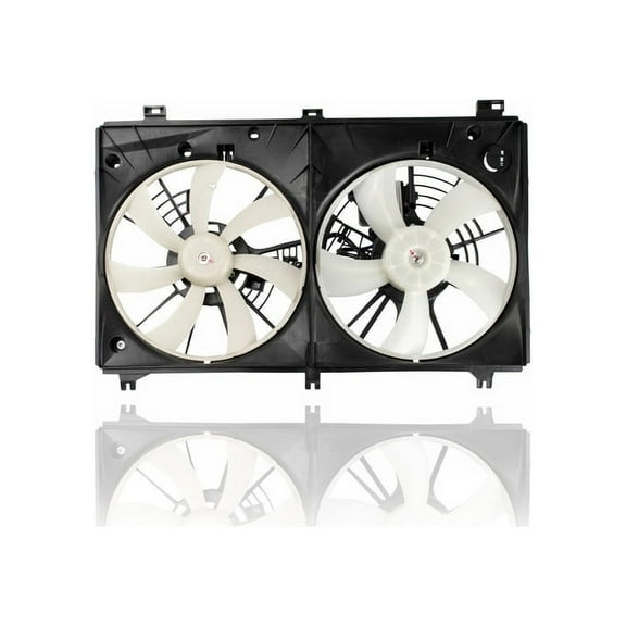 Dual Radiator and Condenser Fan Assembly - Cooling Direct Compatible/Replacement for '15-21 Lexus RC300/350, 16-19 GS350 6Cy/3.5L - With Fan Control Module - 5 / 7 Blade - 1671131630