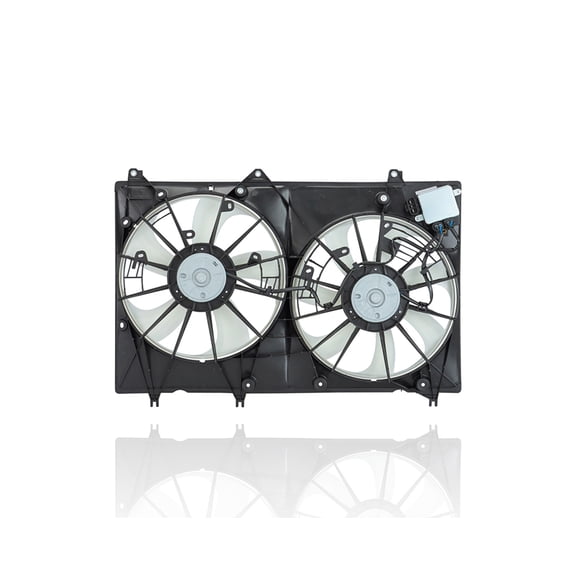 Dual Radiator and Condenser Fan Assembly - Pacific Best Inc. Compatible/Replacement for '08-10 Toyota Highlander 6Cy/3.5L (Japan-Built) With Tow Package & Fan Control Module - 163630P190