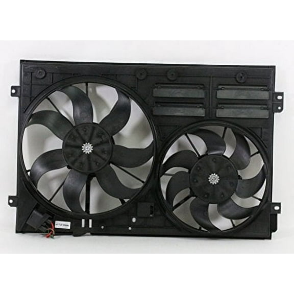 Dual Radiator and Condenser Fan Assembly - Pacific Best Inc. Fit/For VW3117106 05-07 Volkswagen VW Jetta 1.9L, 09-10 Jetta 2.0L, 06-08 GTI Passat 2.0/3.6L Fits select: 2007-2015 VOLKSWAGEN EOS