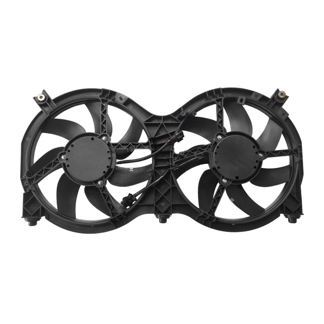 Dual Radiator and Condenser Cooling Fan - Front Side Black Plastic ...