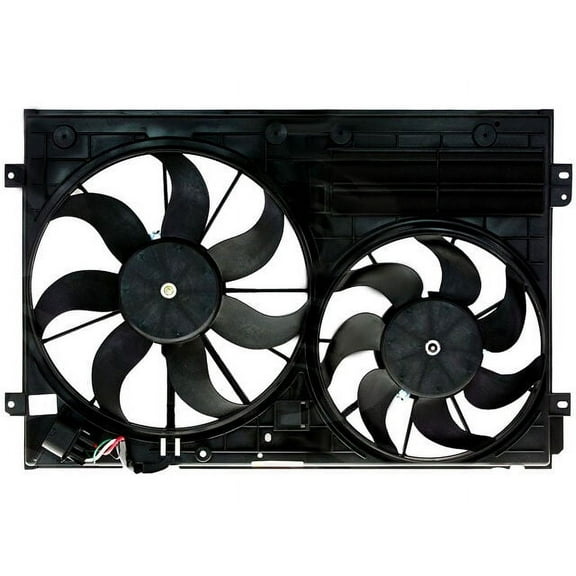 Dual Radiator and Condenser Fan Assembly - Compatible with 2006 - 2009, 2011 - 2018 Volkswagen Jetta 2007 2008 2012 2013 2014 2015 2016 2017
