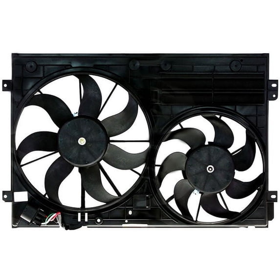 Dual Radiator and Condenser Fan Assembly - Compatible with 2006 - 2009, 2011 - 2018 Volkswagen Jetta 2007 2008 2012 2013 2014 2015 2016 2017