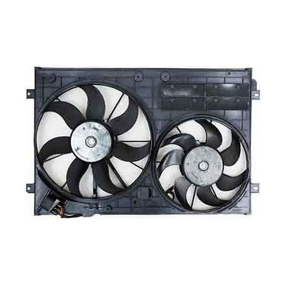 Dual Radiator and Condenser Fan Assembly - Compatible with 2012 - 2018 Volkswagen Jetta 1.4L / 1.8L / 2.0L / 2.5L 2013 2014 2015 2016 2017