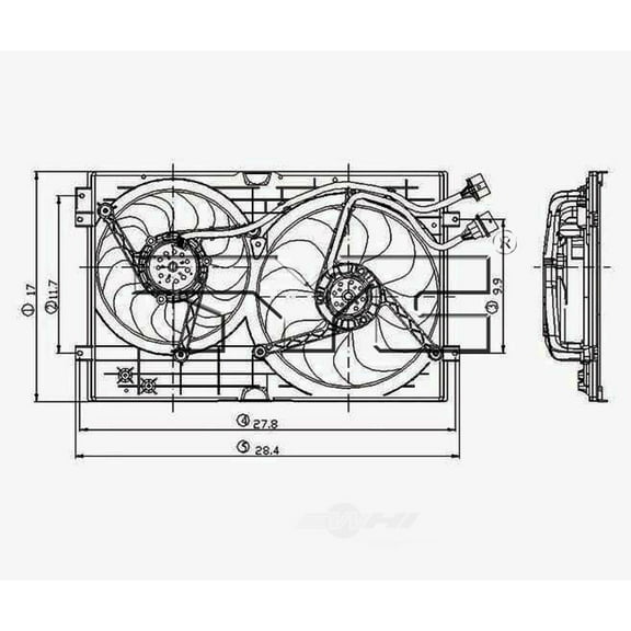 Dual Radiator and Condenser Fan Assembly Fits 1999 Volkswagen Golf