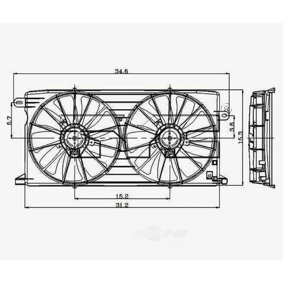 Dual Radiator and Condenser Fan Assembly Fits 2004 Buick LeSabre