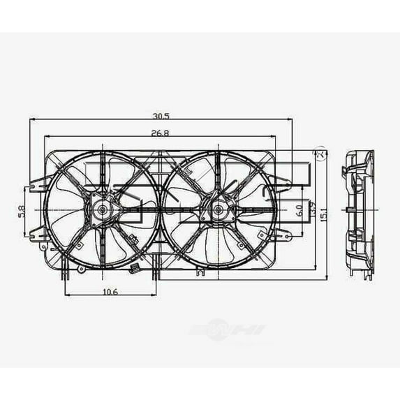 Dual Radiator and Condenser Fan Assembly Fits select: 2000-2002 MAZDA 626