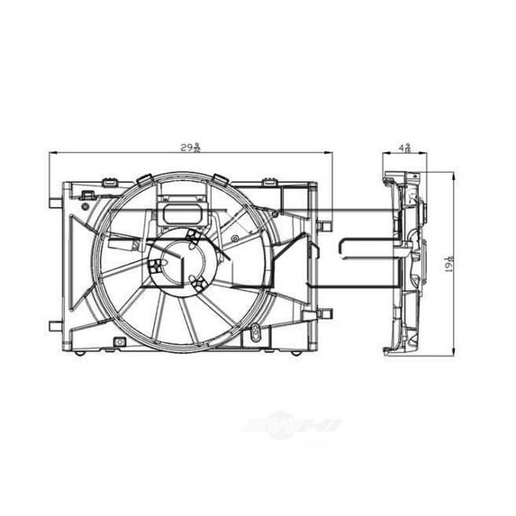 Dual Radiator and Condenser Fan Assembly Fits select: 2010-2012 FORD FUSION, 2010-2011 MERCURY MILAN