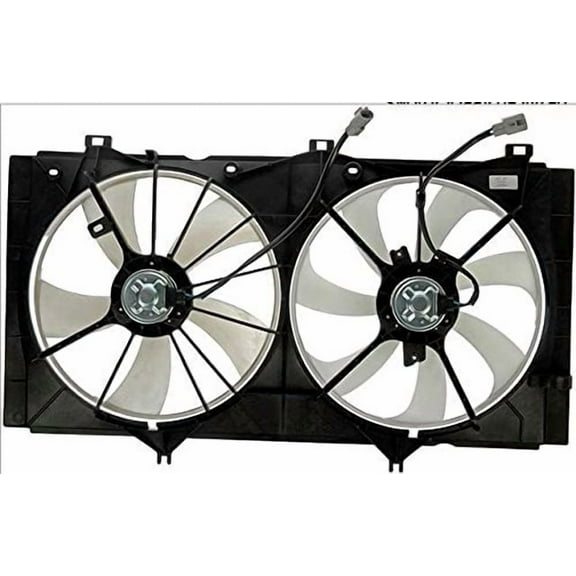 Dual Radiator and Condenser Fan Assembly - Pacific Best Inc. Fit/For TO3115164 10-11 Toyota Camry, 09-16 Venza 2.7L 4Cy Automatic Without Tow Package