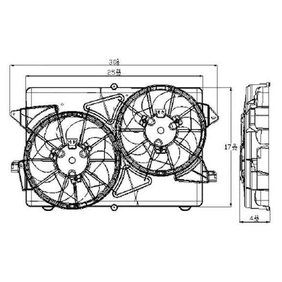 Dual Radiator and Condenser Fan Assembly for Saturn Vue 2004-2007 GM3115201