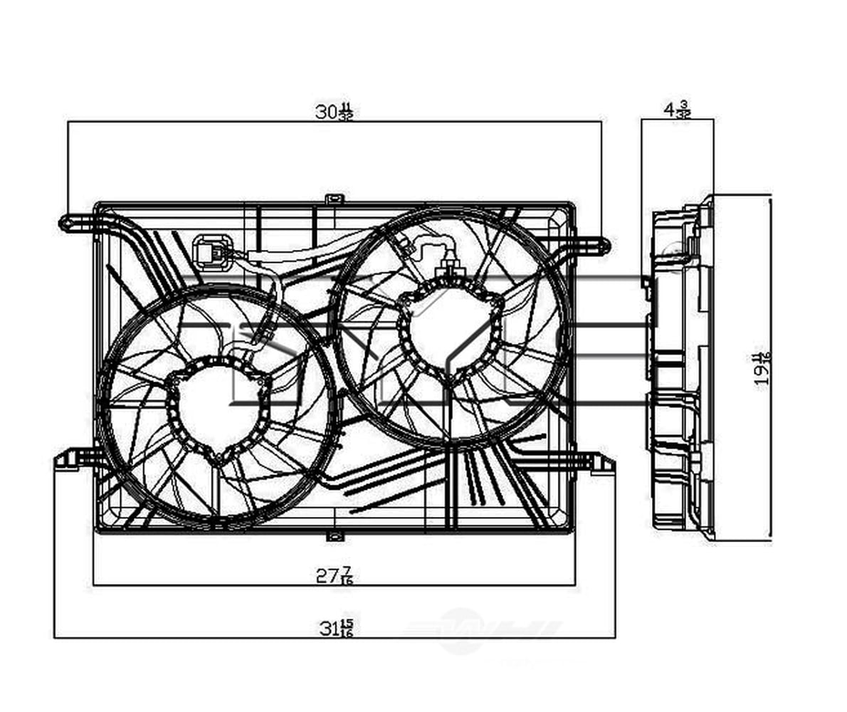 Dual Radiator and Condenser Fan Assembly