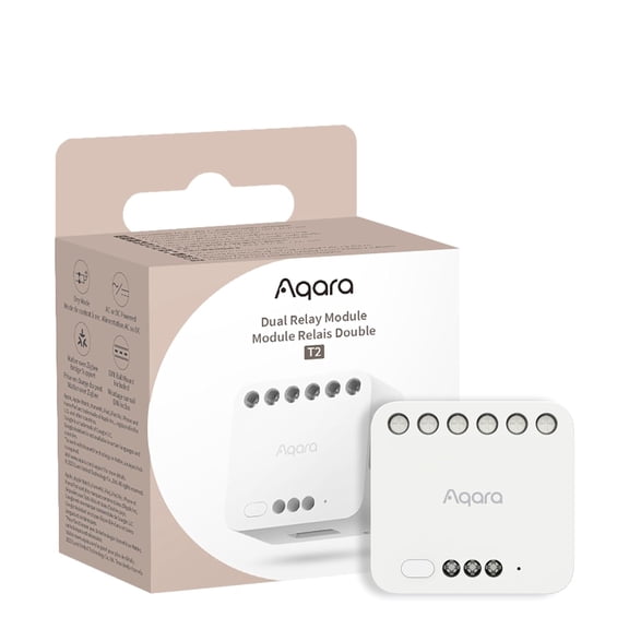 Dual Relay Module T2,Smart Relay Switch Dry Contact Mode for Garage Doors and Boilers,Light Switch Roller Shade Switch,Supports Homekit and Alexa,Requires a Neutral Line and Zigbee 3.0 Hub
