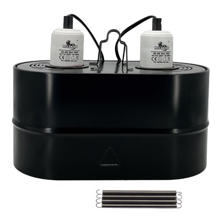 Dual Reptile Light Fixture Deep Dome,Max 150W,UV Lamp Fixture Dual Lamp Cap for Reptiles Terrarium with Two Independent Switches Heat Lighting Lamp Kit.