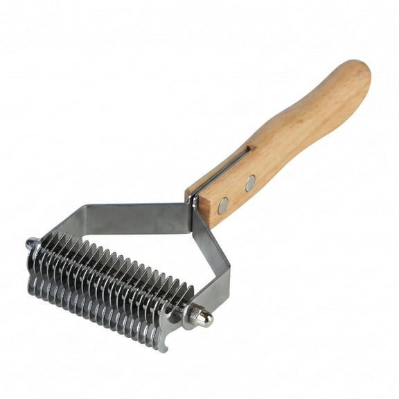 Dual-Row Pet Dematting Rake | Helps Reduce Shedding and Remove Matted Fur