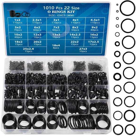 Dual SAE & Metric Rubber O-Ring Assortment Kit for Auto and Plumbing Sealing