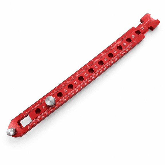 Dual-Scale Alloy Circle Drawing Ruler, Red Adjustable Woodworking Tool for Carpenters