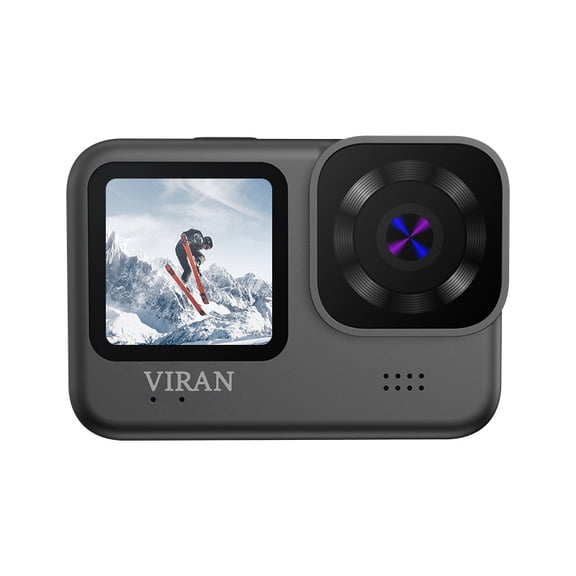 Dual Screen 4K Action Camera, Six-axis Stabilization HD Portable Cam for Bike Helmet Outdoor Vlog Recording