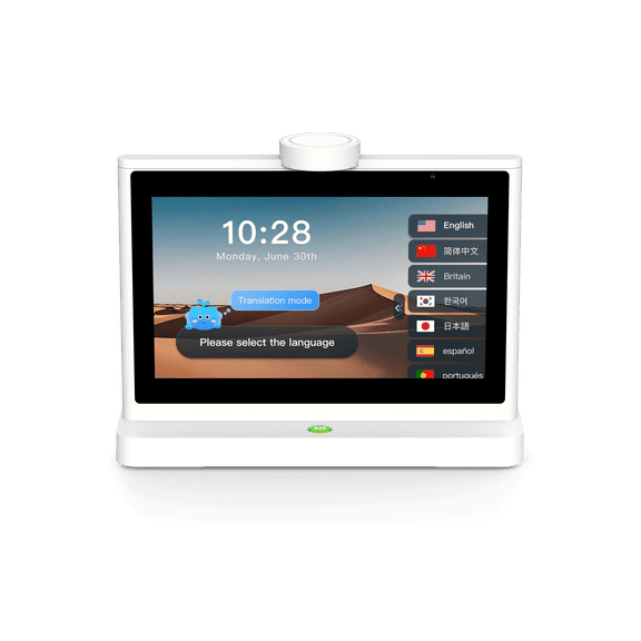 Dual-Screen Business AI Smart Translator Device with 10" Touchscreens, Real-Time Multilingual Translation