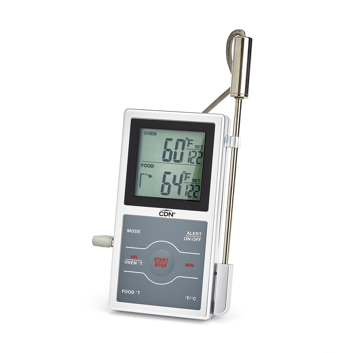 Dual-Sensing Probe Thermometer/Timer - Silver