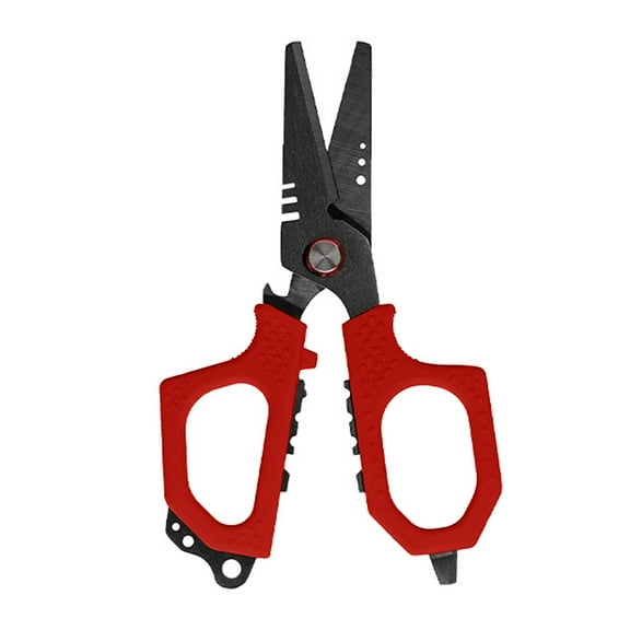 Dual Serrated Blades Fishing Scissors Molybdenum Vanadium Steel Braided Line Shears