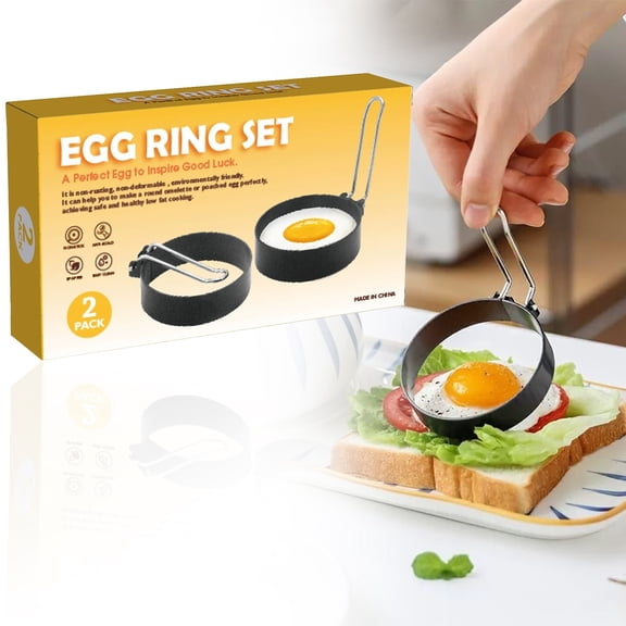 Dual Shaped Non Stick Egg Ring Mold, Egg Triangular Cooking Ring for Frying Eggs Pancake Shaping