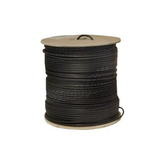 Cable Wholesale Bulk RG6 Coaxial Cable, Black, 18 AWG, Solid Core, Spool, 1000 foot