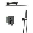 thumbnail image 1 of Dual Shower Head - 10 Inch Wall Mounted Square Shower System with Rough-in Valve,Matte black, 1 of 9