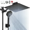 thumbnail image 1 of Cshidworld Dual Shower Head Combo, 12" High Pressure Rain Shower Head with 11" Adjustable Extension Arm, 5 Settings Handheld Shower Head with 59" Hose & Holder, Rainfall Shower Head Bathroom, Black, 1 of 9