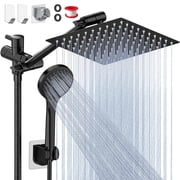 Cshidworld Dual Shower Head Combo, 8" High Pressure Rain Shower Head with 11" Adjustable Extension Arm, 5 Settings Handh