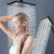 Dual Shower Head Combo Set, Handheld Showerhead + Rainfall Shower Head Set, Adjustable Dual Showerhead with Anti-Clog Nozzles, High Pressure Shower Heads with Handheld Spray Combo
