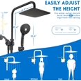 thumbnail image 1 of Dual Shower Head Combo with 8 Inch High Pressure Rain Head and Handheld Spray, 6 Settings Matte Black, 1 of 7