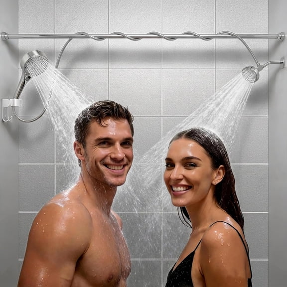 Dual Shower Head with Handheld for Couples: High Pressure Double Shower Heads for Two People - Adjustable Two Showerhead System with 3 Flow Settings Fits 2 Person Bathroom