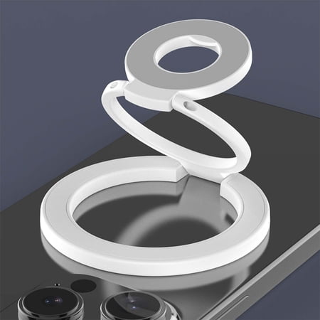 Dual Side Magnetic Phone Ring Holder for Cell Phone & MagSafe Devices,360° Rotatable Stand Trifold Foldable Kickstand Slim Metal Grip for iPhone 16e 16 Pro Max 15 14/Galaxy S25 Ultra S24+/ Moto/Google