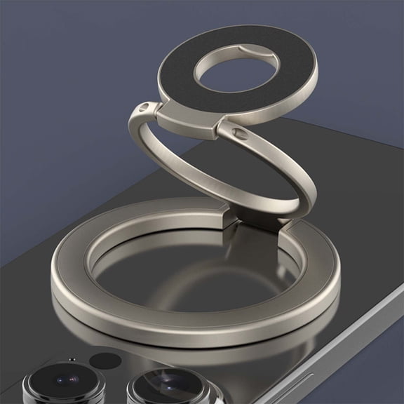 Dual Side Magnetic Phone Ring Holder for Cell Phone & MagSafe Devices,360° Rotatable Stand Trifold Foldable Kickstand Slim Metal Grip for iPhone 16e 16 Pro Max 15 14/Galaxy S25 Ultra S24+/ Moto/Google