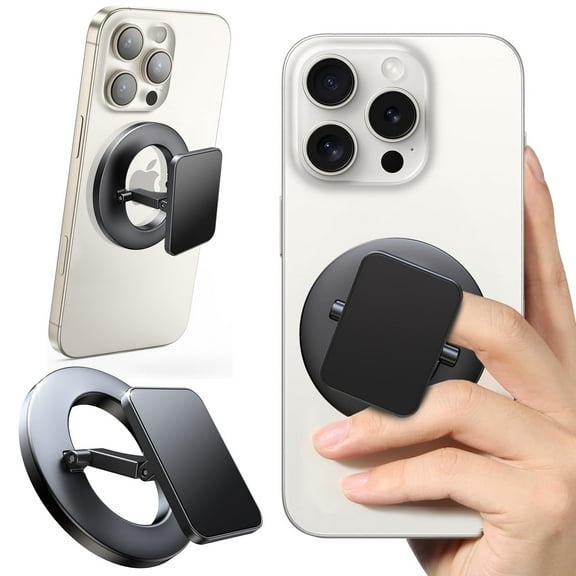 Dual-Side for Magsafe Phone Grip with Magnetic Phone Stand, Magnet Ring Holder for iPhone 16/15/14/13/12 Pro Max Series Magsafe Case, Strong Magnetic Car Mount, Gym Phone Holder