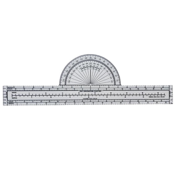 Dual-Sided Aviation Navigation Plotter Featuring Fixed Grid Layout and Scales 1:500000, 1:1000000, 1:250000 for Accurate Flight Route Planning and Measurement, Clear Plastic Ruler for Pilots